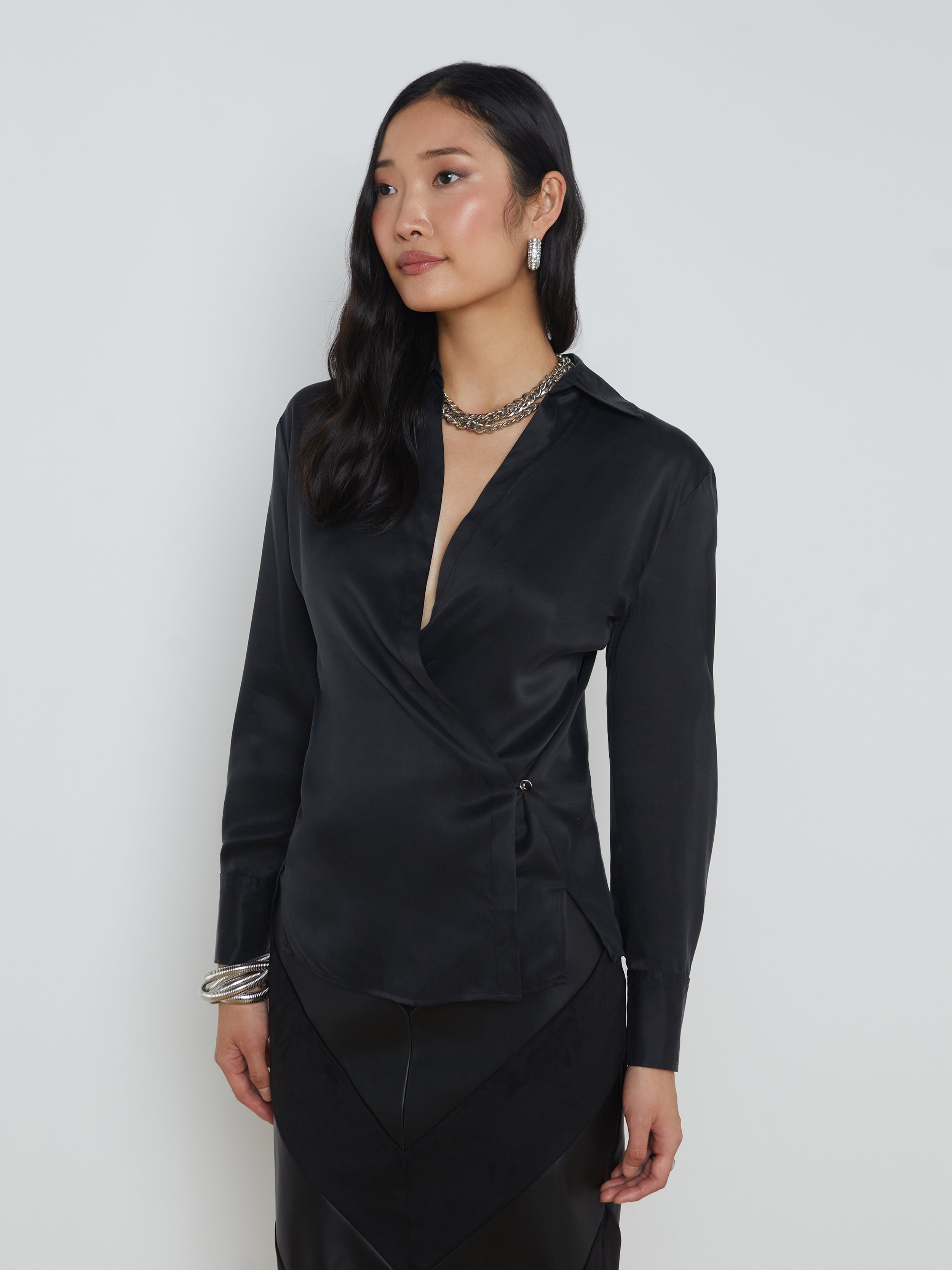 Sora Silk Wrap Blouse - 4