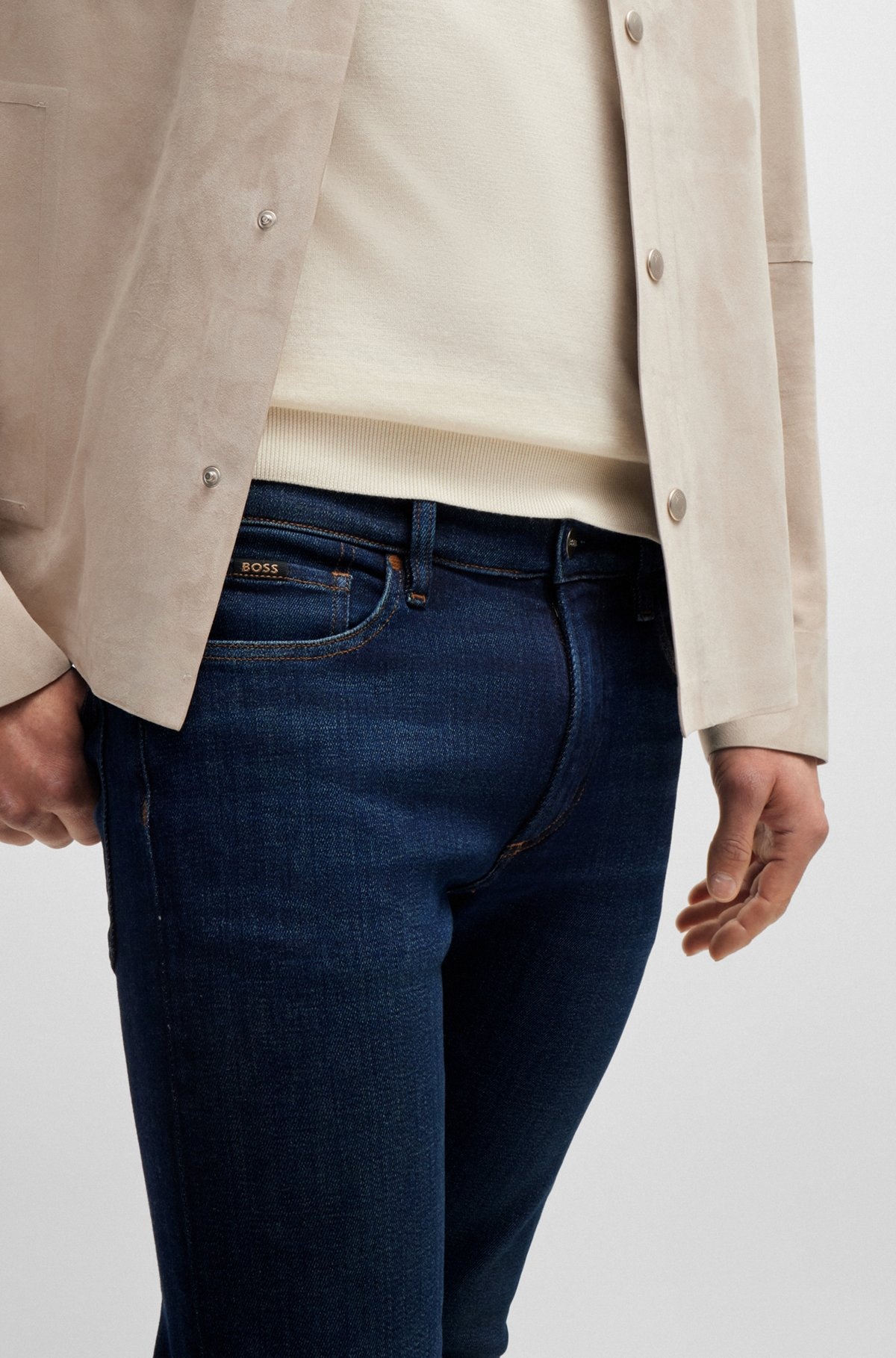 SLIM-FIT JEANS IN FRESH-BLUE COMFORT-STRETCH DENIM - 5