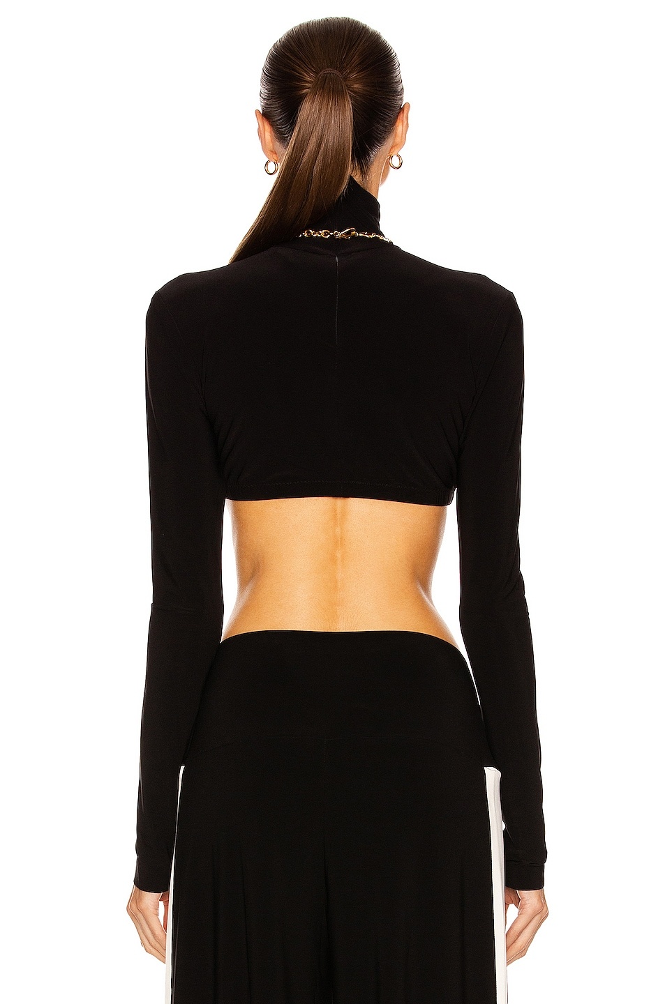 Cropped Slim Fit Long Sleeve Turtleneck Top - 3
