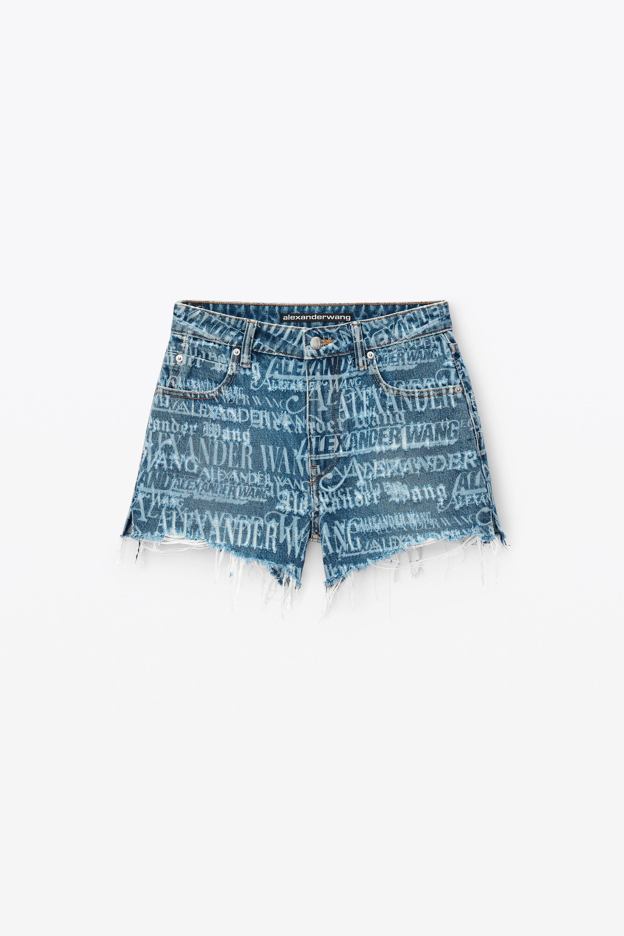 Bite High Waist Logo Denim Shorts in Cotton - 1