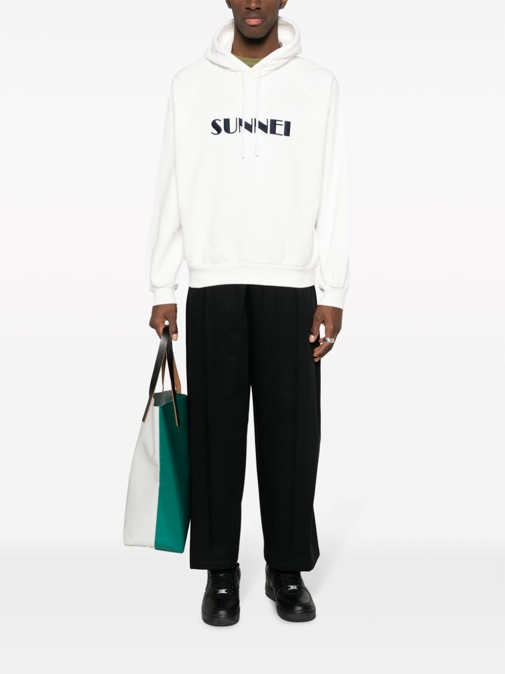 logo-print drawstring hoodie - 2