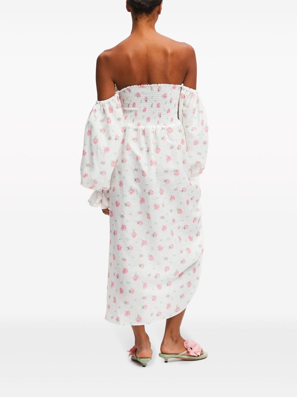 Atlanta rose-print linen dress - 3