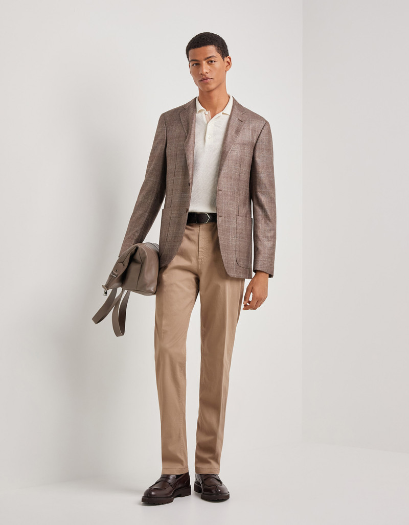 Canali TAUPE TAPERED FIT COMFORT COTTON MICROTWILL CHINOS outlook