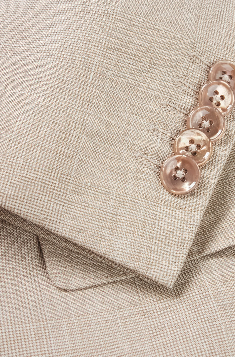 SLIM-FIT SUIT IN CHECKED LINEN, WOOL AND SILK 9