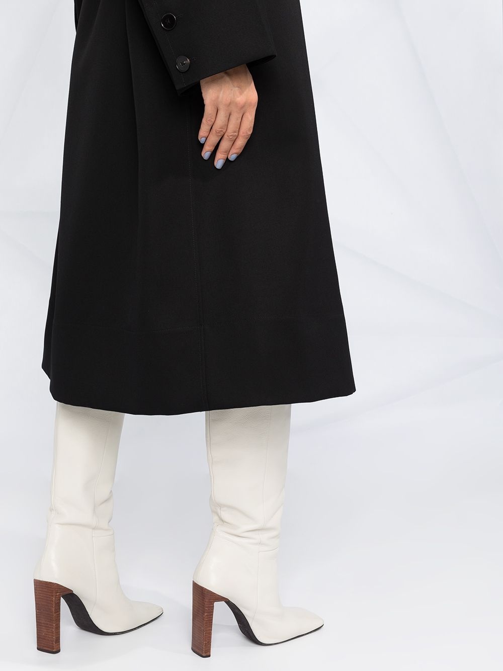 flared belted trench coat - 3