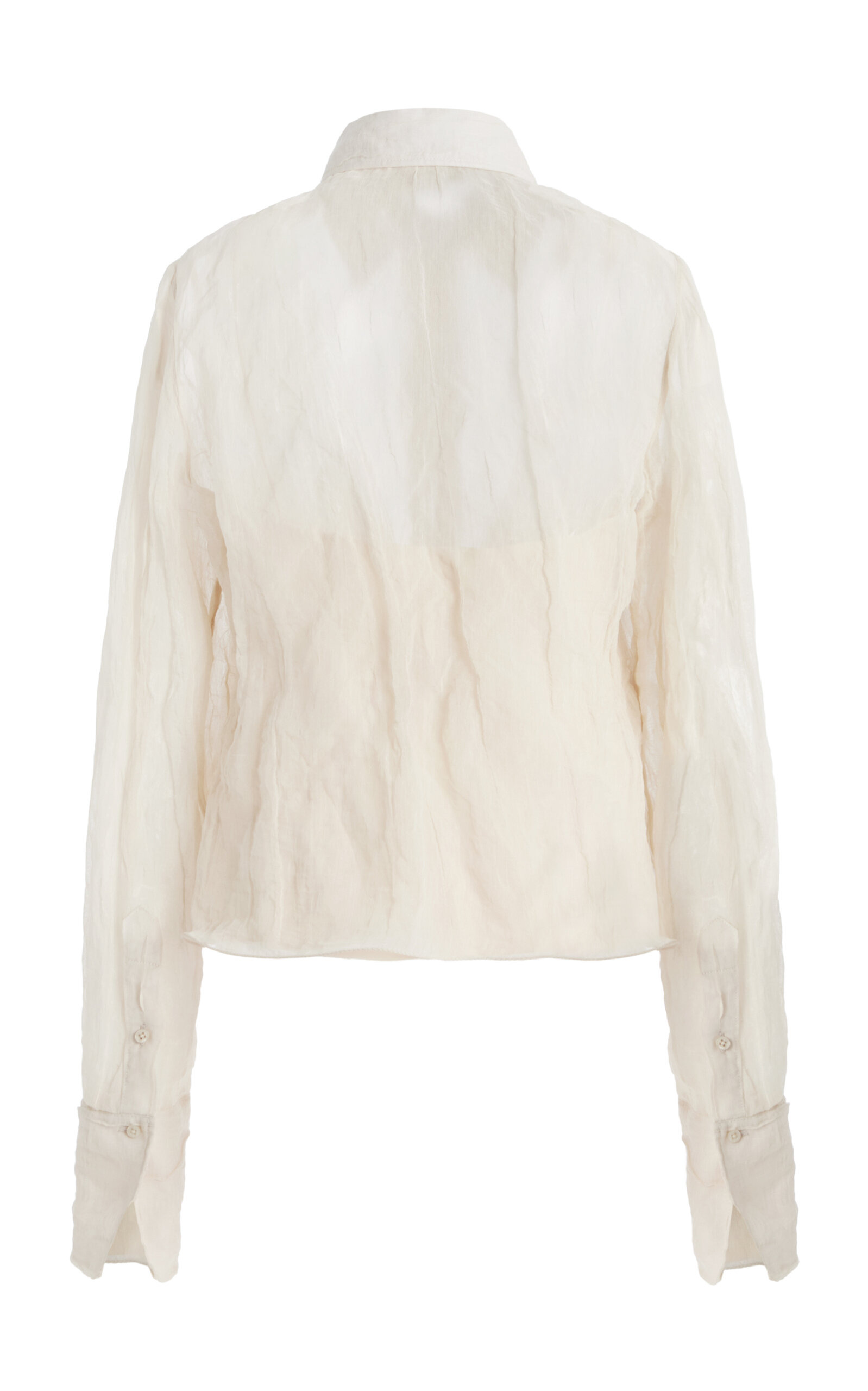 The Billie Shrunken Metallic Organza Shirt off-white - 3