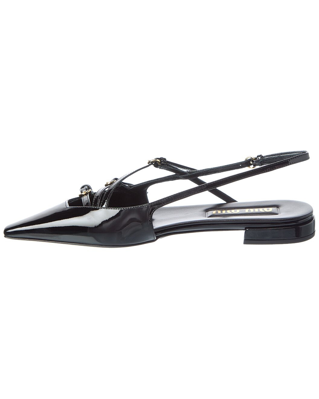Miu Miu Logo Patent Slingback Ballerina Flat - 2