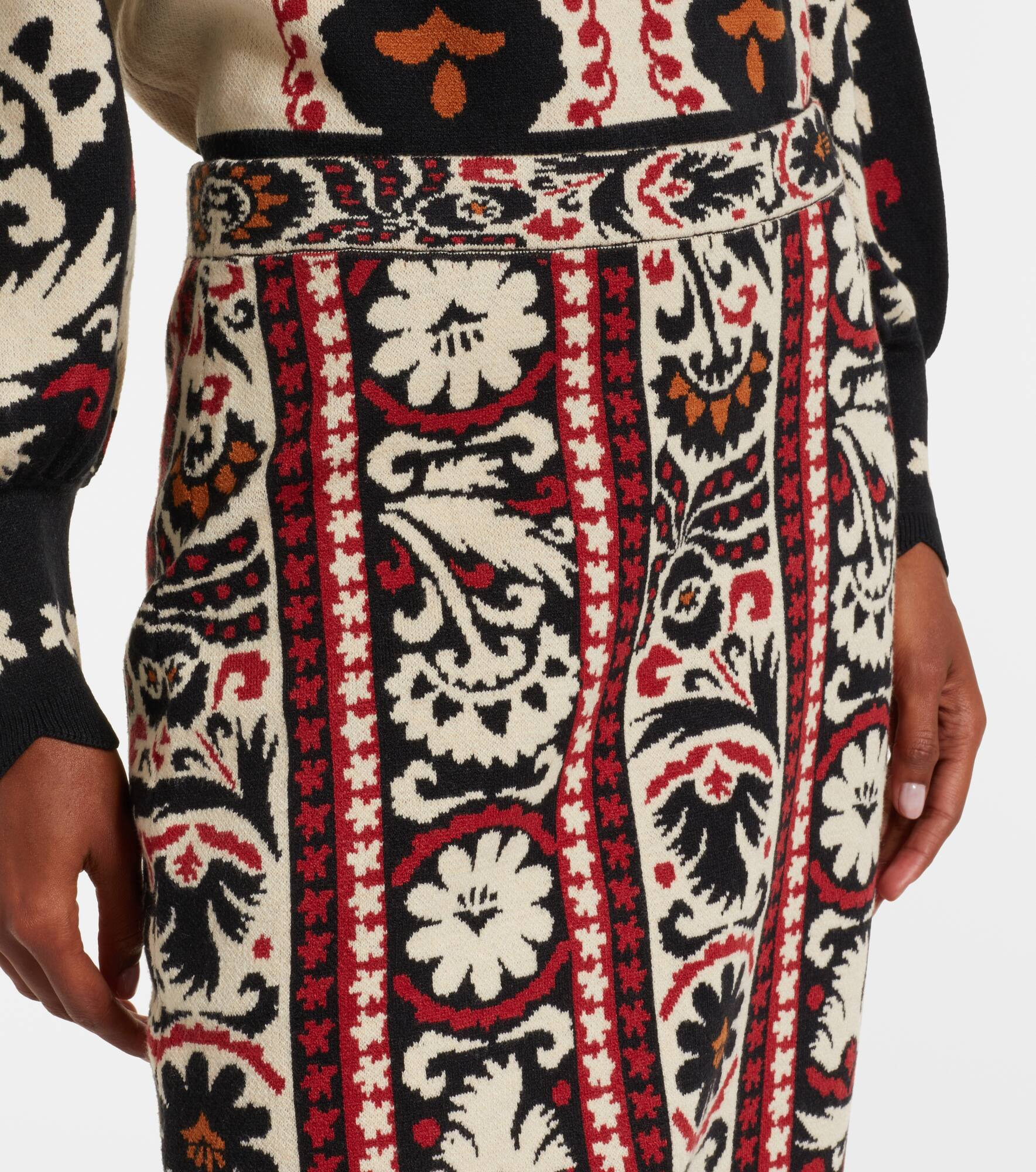 Tapestry Stripes jacquard midi skirt - 4