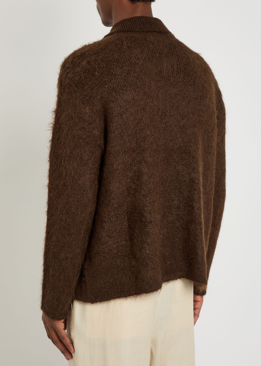 The Elder Statesman Thistle Brushed Alpaca-blend Cardigan - 3