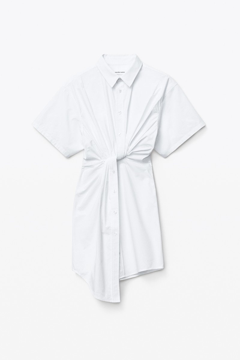 TWISTED PLACKET DRESS IN COMPACT COTTON 1