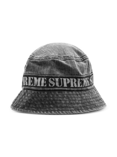 Supreme stencil logo webbing bucket hat outlook