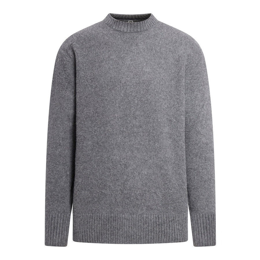 OAMC Men's Stone Grey Logo-Print Wool Jumper - 5