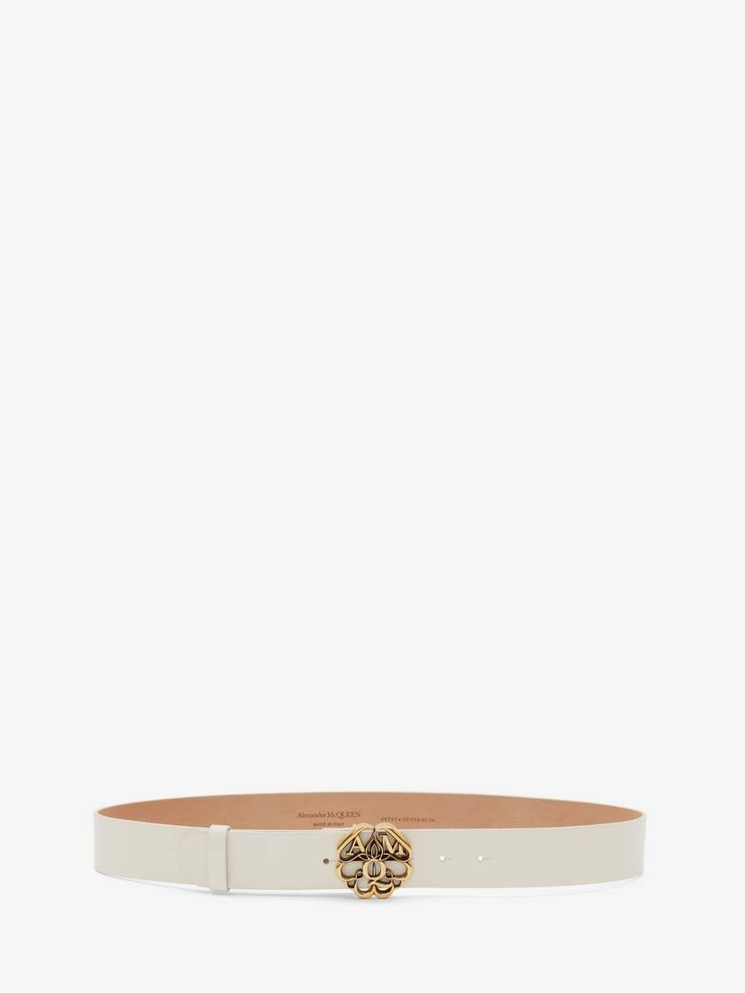 Seal Logo Belt in Ivory - 1