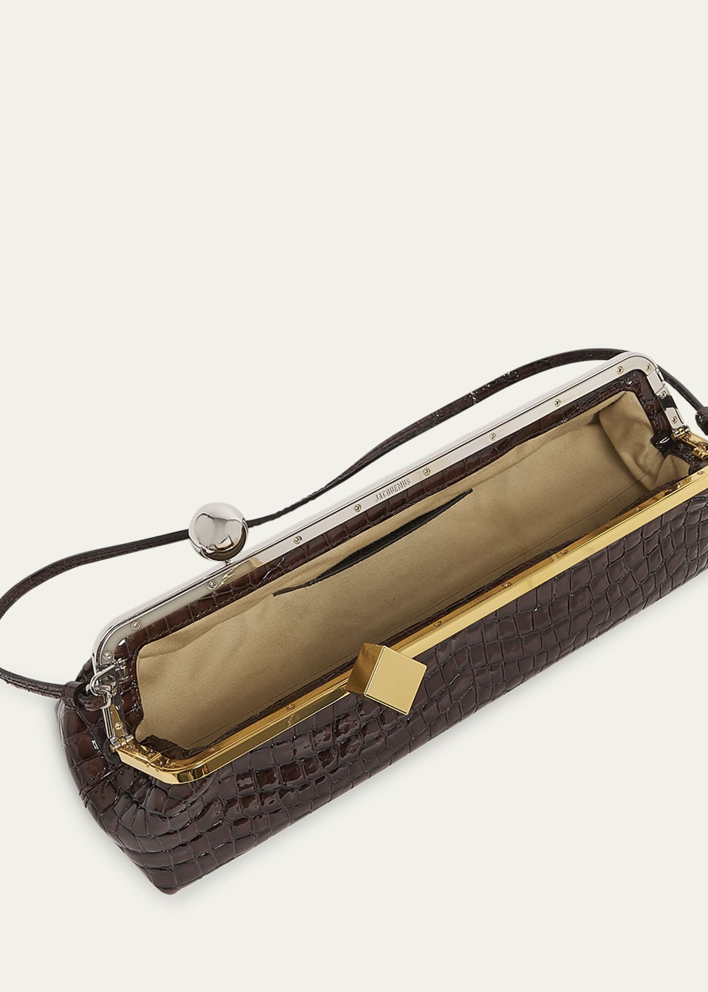 La Pochette Salon Patent Croc-Embossed Shoulder Bag - 4