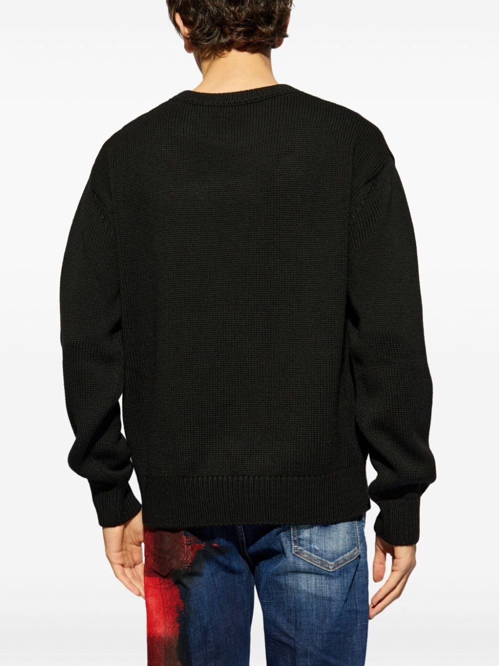 intarsia knit-logo wool-blend jumper - 3