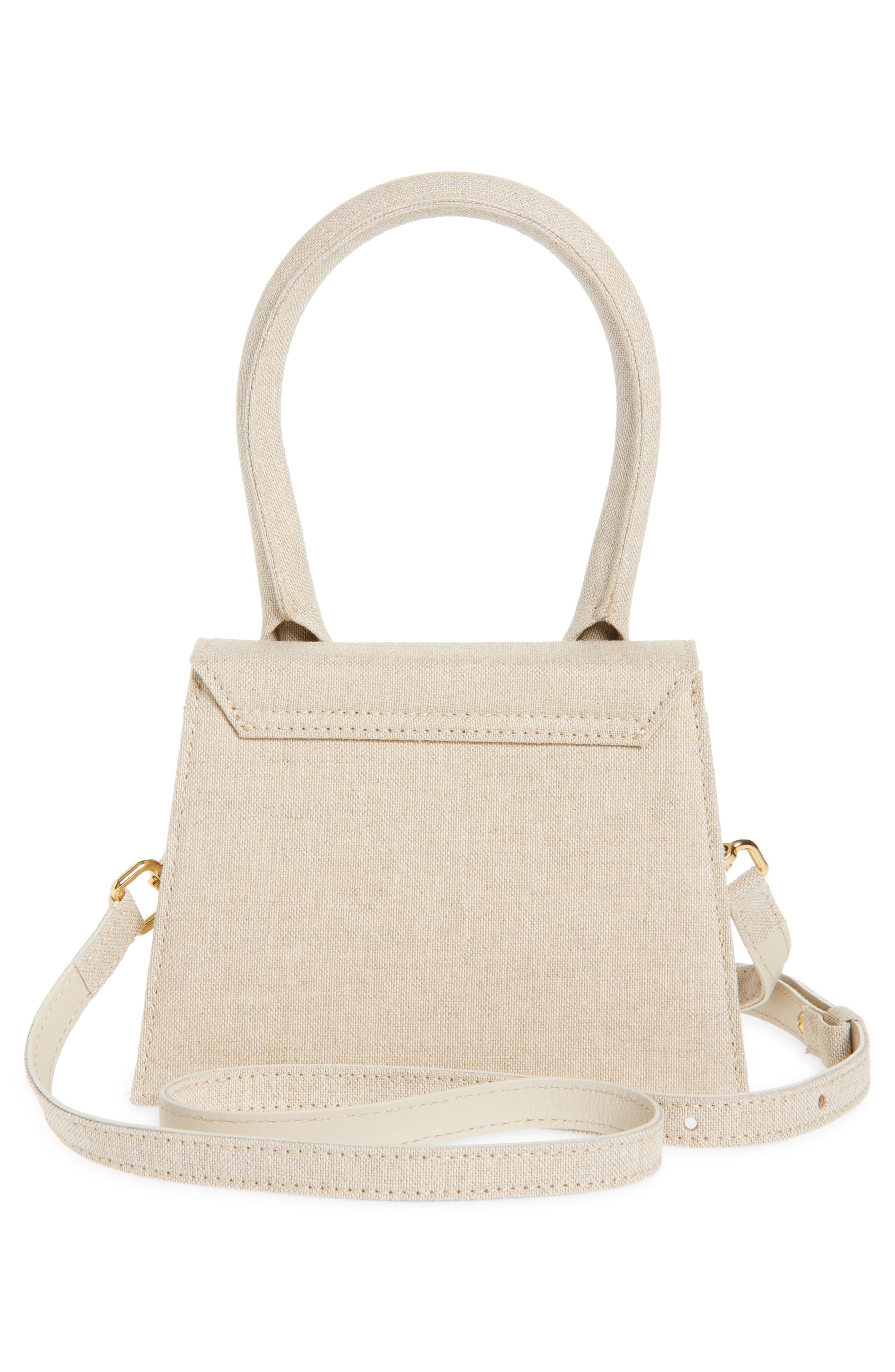 Jacquemus Le Chiquito Moyen Leather Top Handle Bag in Light Greige at Nordstrom - 4