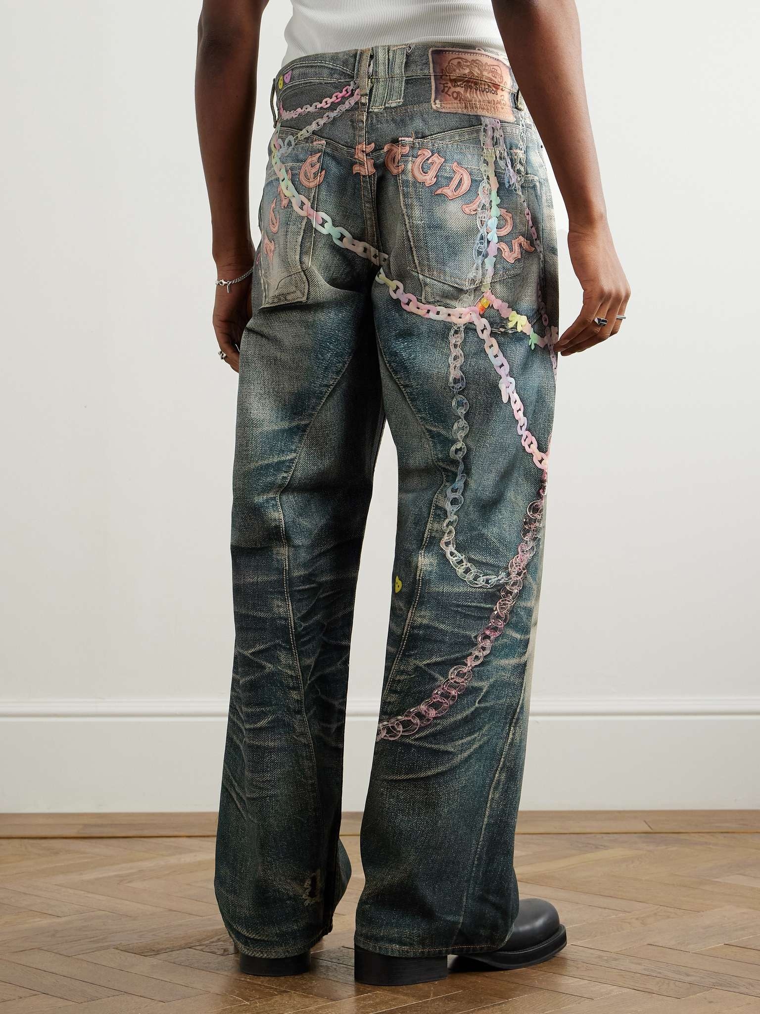 Wide-Leg Printed Jeans - 4