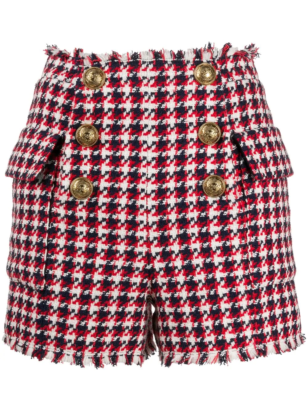 houndstooth tweed shorts - 1