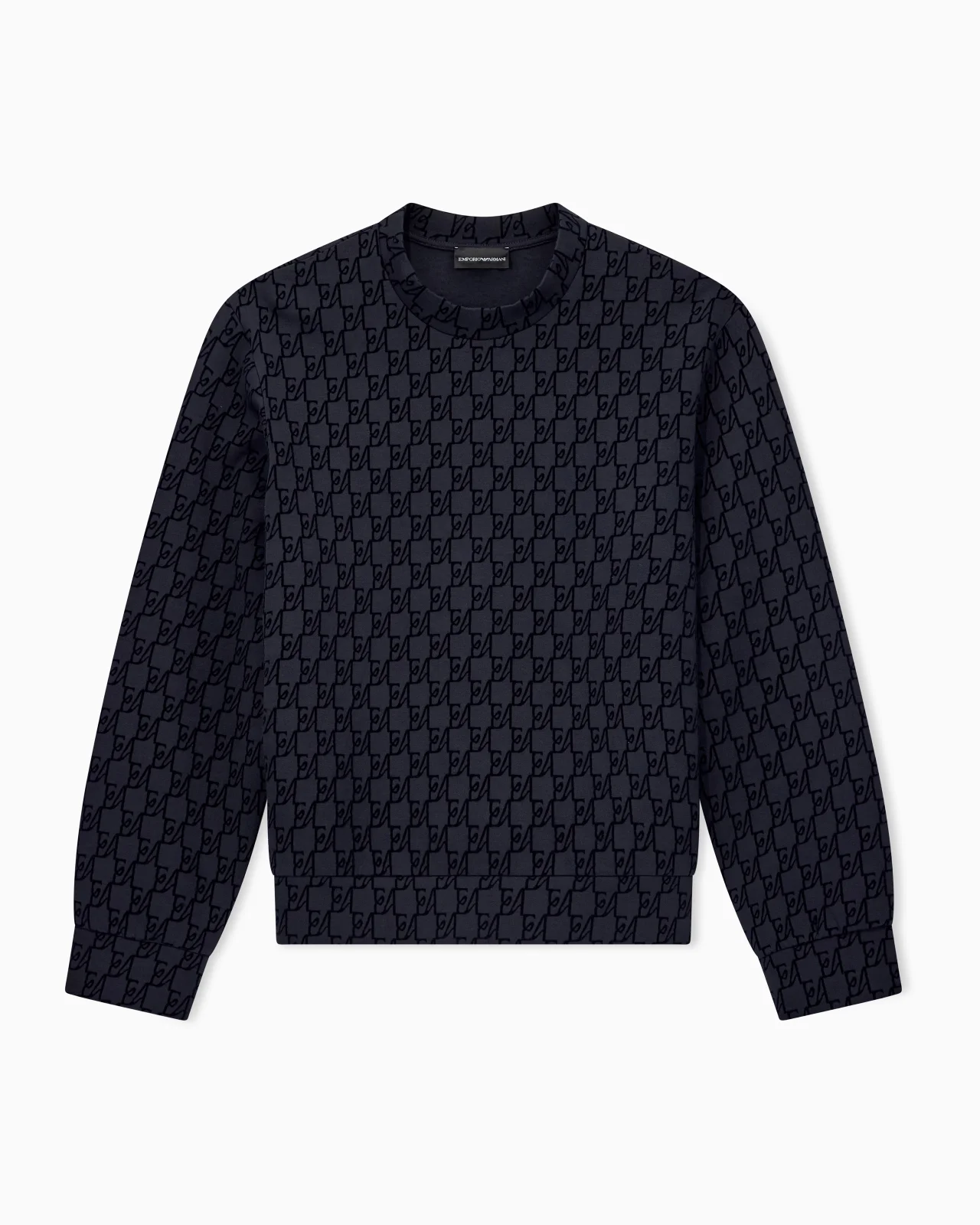 DOUBLE JERSEY SWEATSHIRT WITH ALL-OVER LOGO PRINT - 1