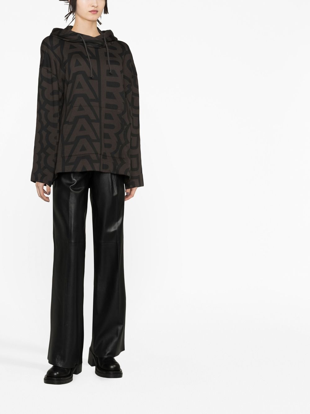 Monogram Oversized drawstring hoodie - 2