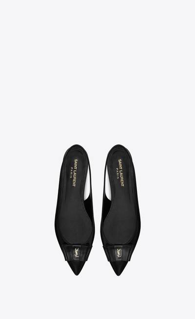 SAINT LAURENT anaïs slingback flats in smooth and patent leather outlook
