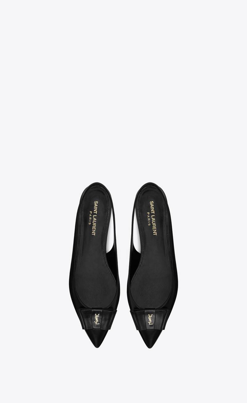 SAINT LAURENT anaïs slingback flats in smooth and patent leather outlook