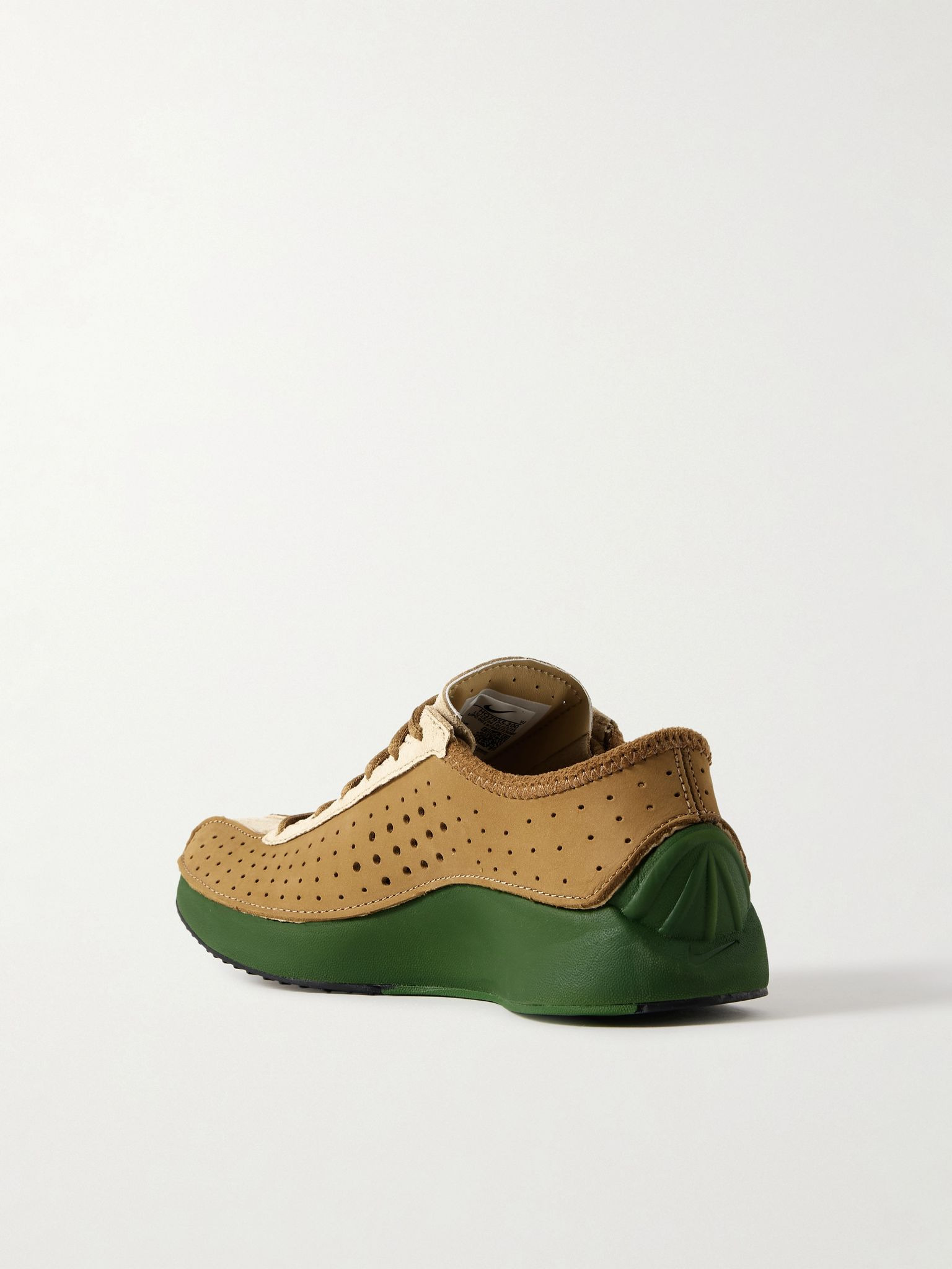 Air Superfly perforated nubuck and suede sneakers Brown - 3