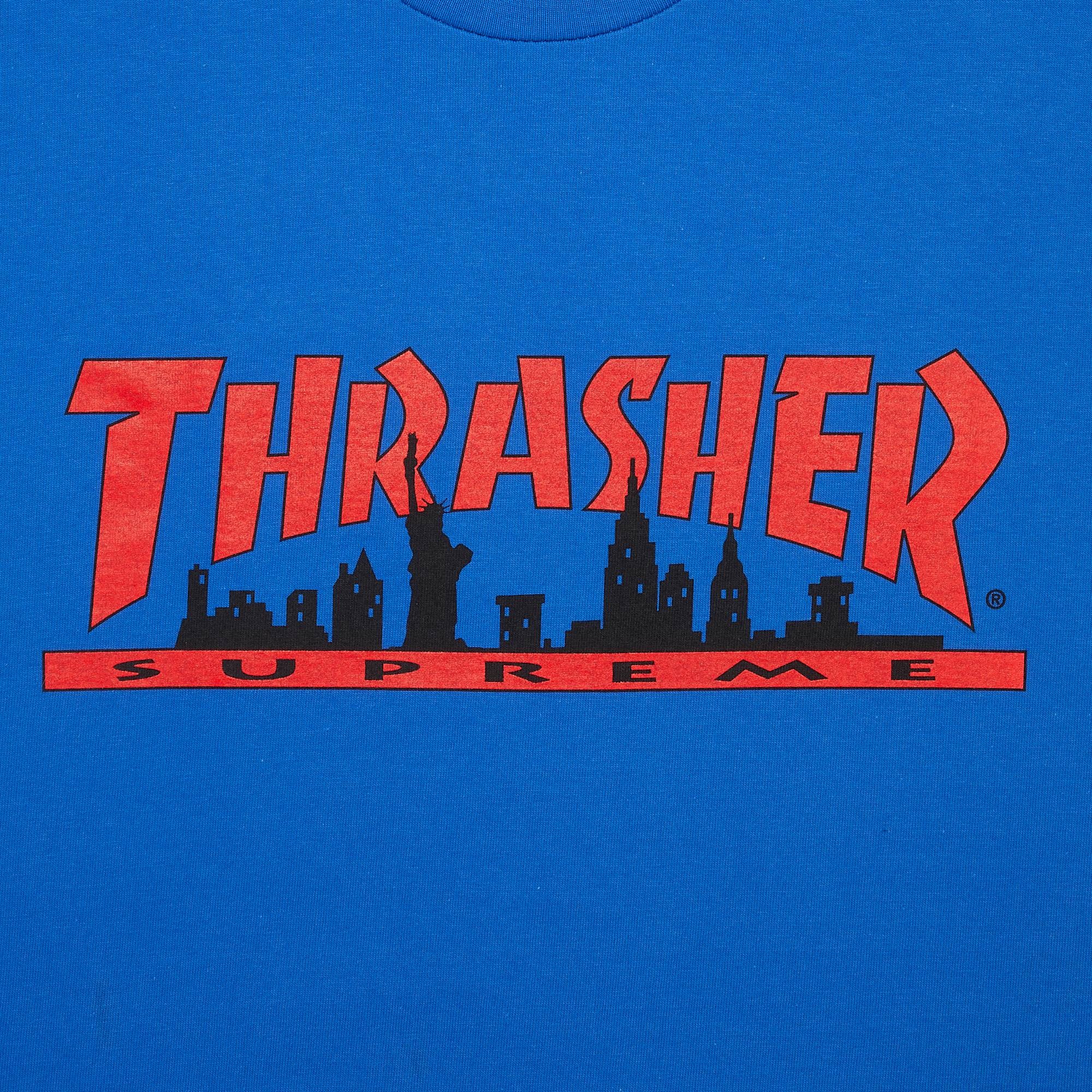 Supreme x Thrasher Skyline Tee 'Royal' - 3