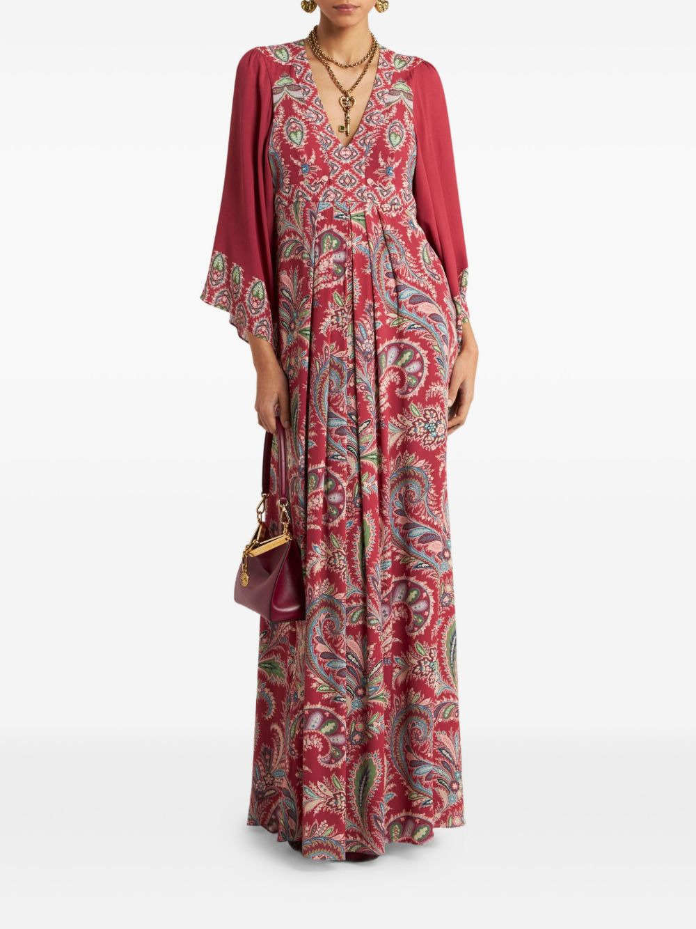 paisley-print pleated dress - 2