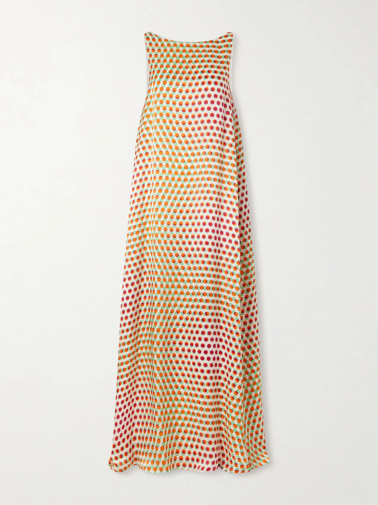 Polka-dot Silk-satin Maxi Dress - 1