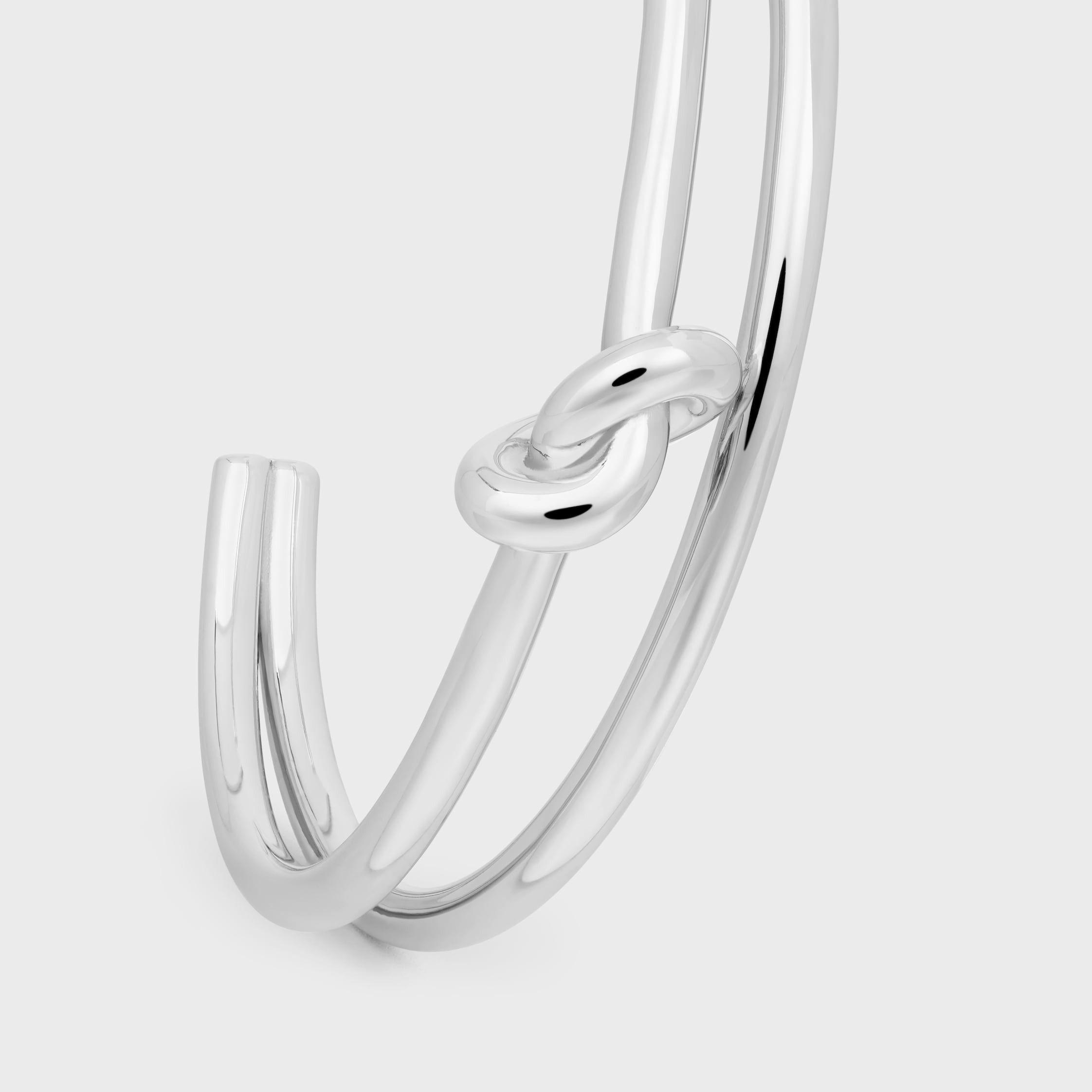 Knot Double Cuff in Brass with Rhodium Finish - 4