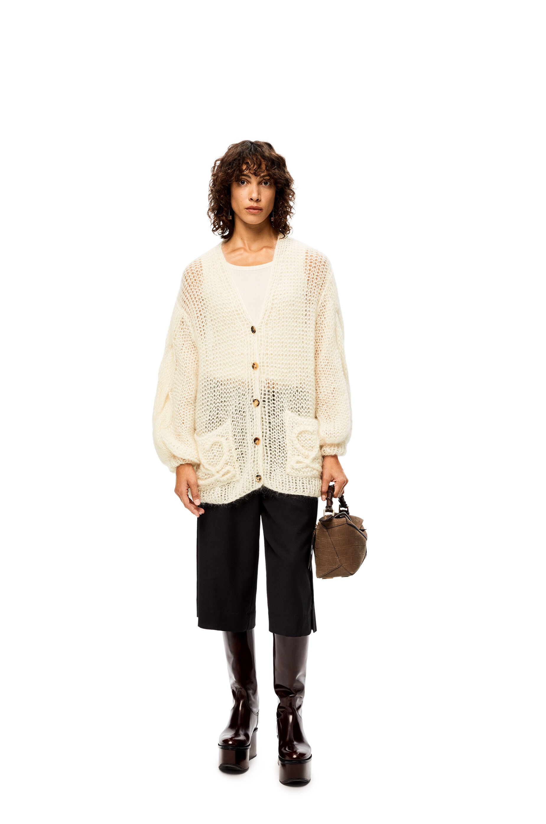 Anagram knitted cardigan in mohair - 2