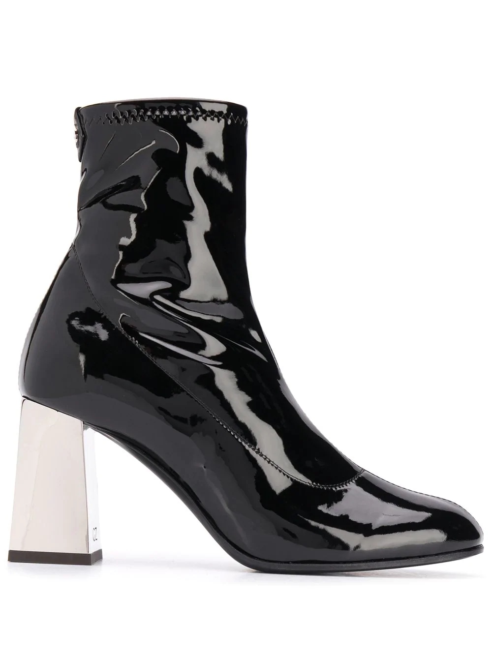 patent leather stretch ankle boots - 1