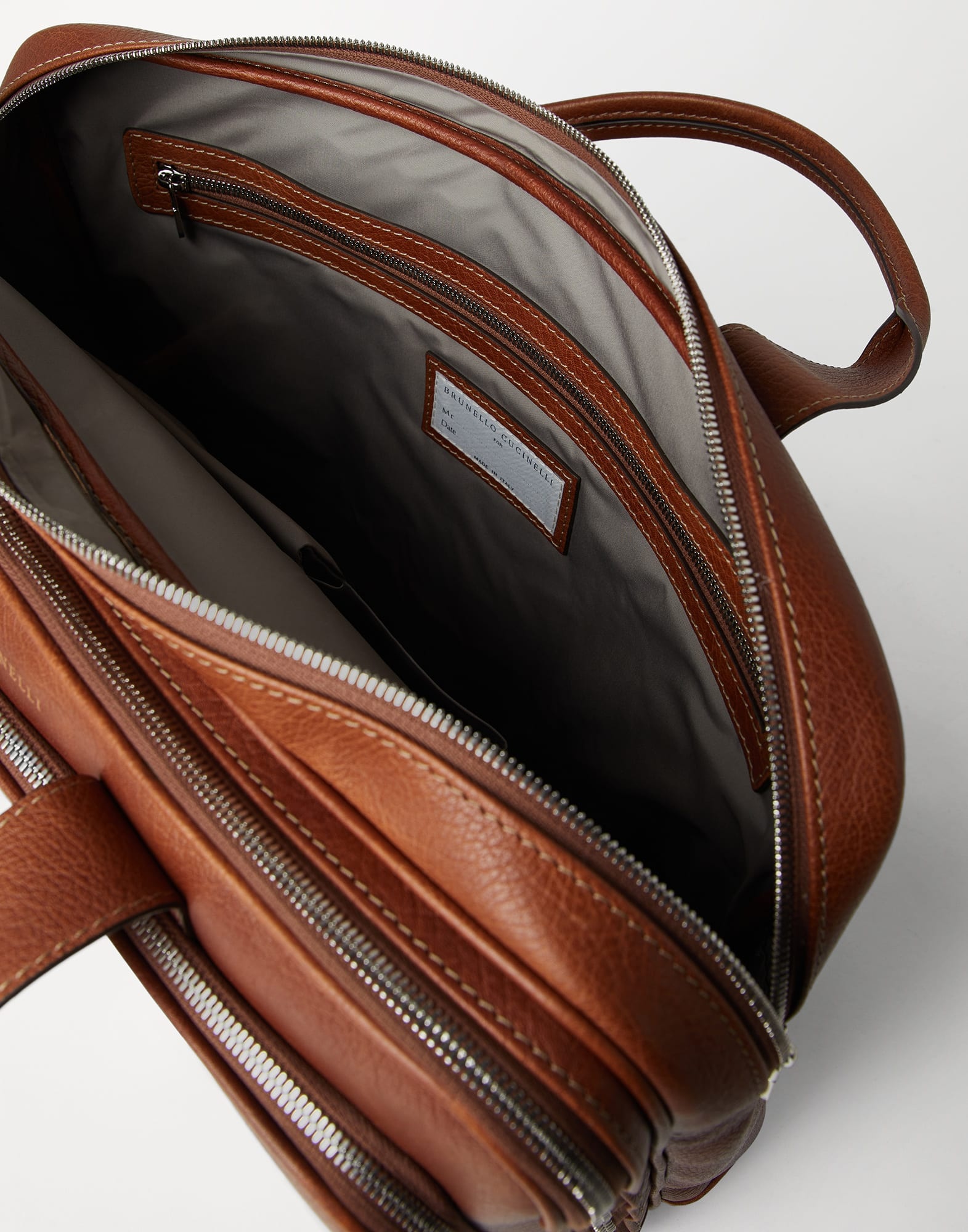 Grained calfskin briefcase with zipper - 5