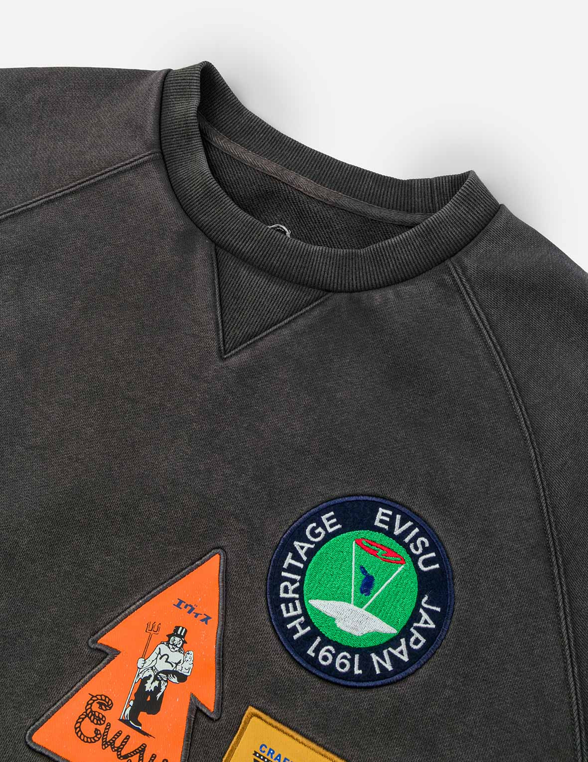 American "Ebisu" Patch and Seagull Embroidery Relax Fit Sweatshirt - 8