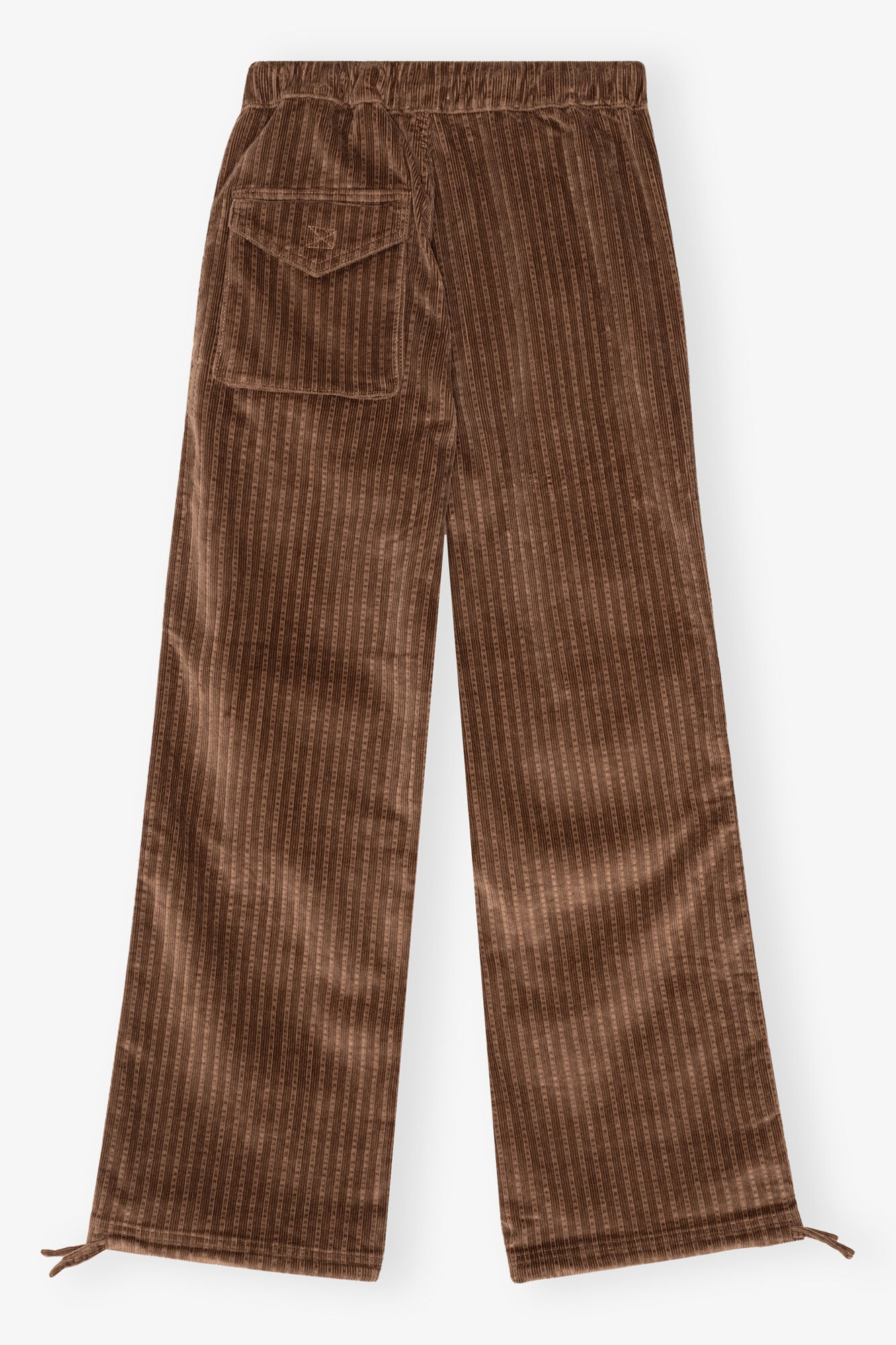 BROWN CORDUROY DRAWSTRING PANTS - 6