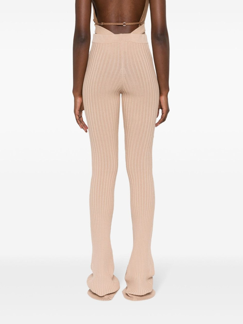 ribbed-knit flared trousers 4