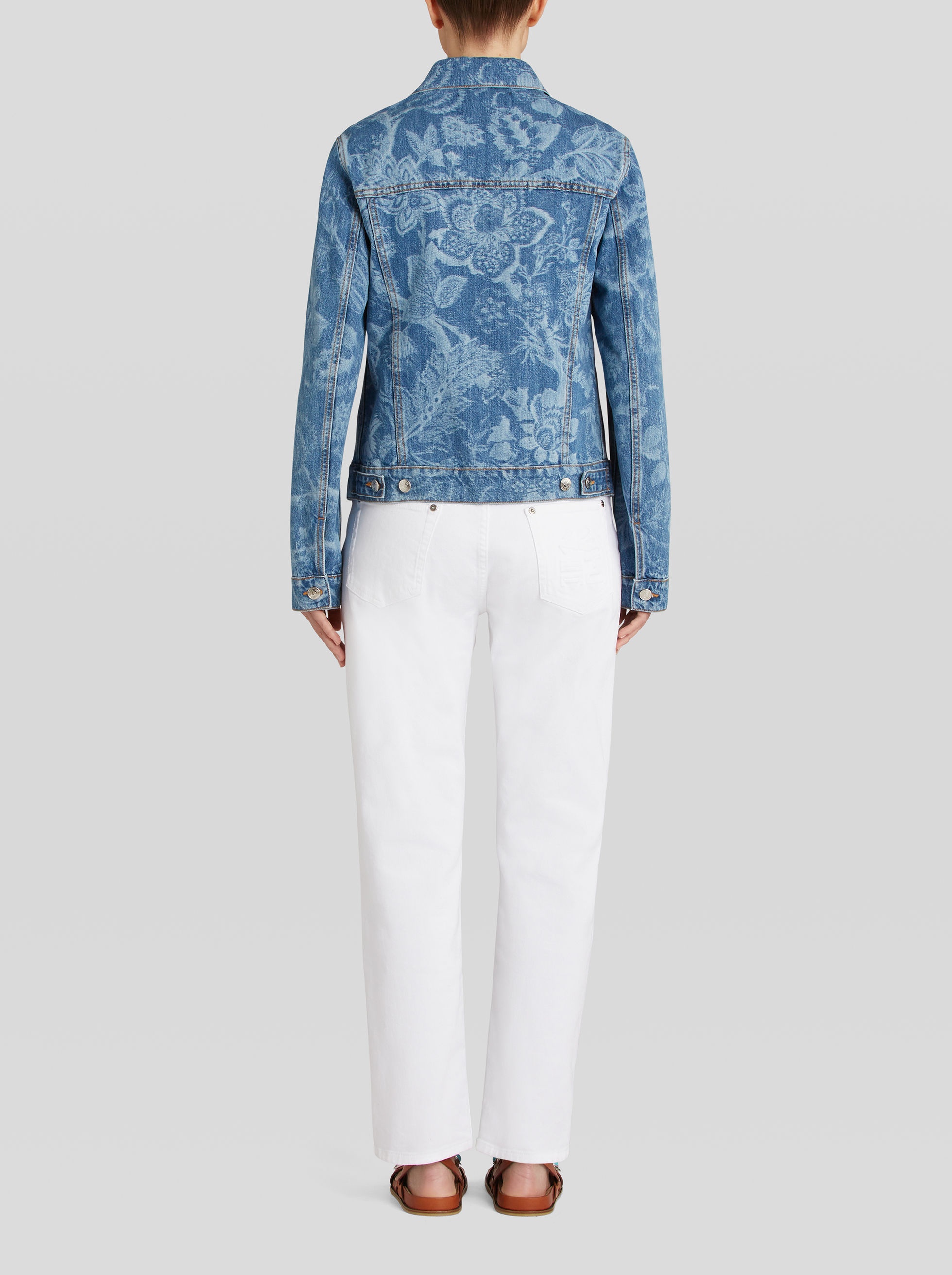 FLORAL DENIM JACKET - 4