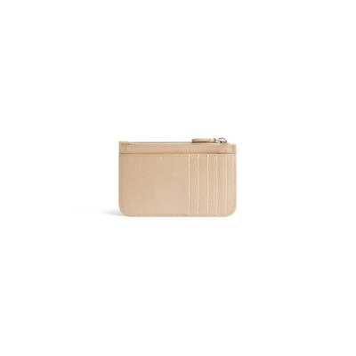 BALENCIAGA Women's Cash Large Long Coin And Card Holder in Beige/black outlook