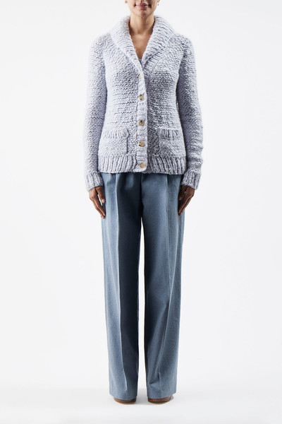 GABRIELA HEARST Moses Knit Cardigan in Halogen Blue Welfat Cashmere outlook