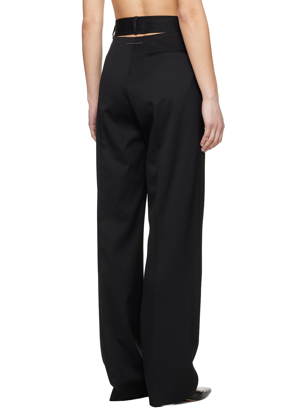 【送料&関税込】MM6 Maison Margiela Black Virgin Wool Blend MM6 Maison Margiela - Wool blend trousers black - The Corner