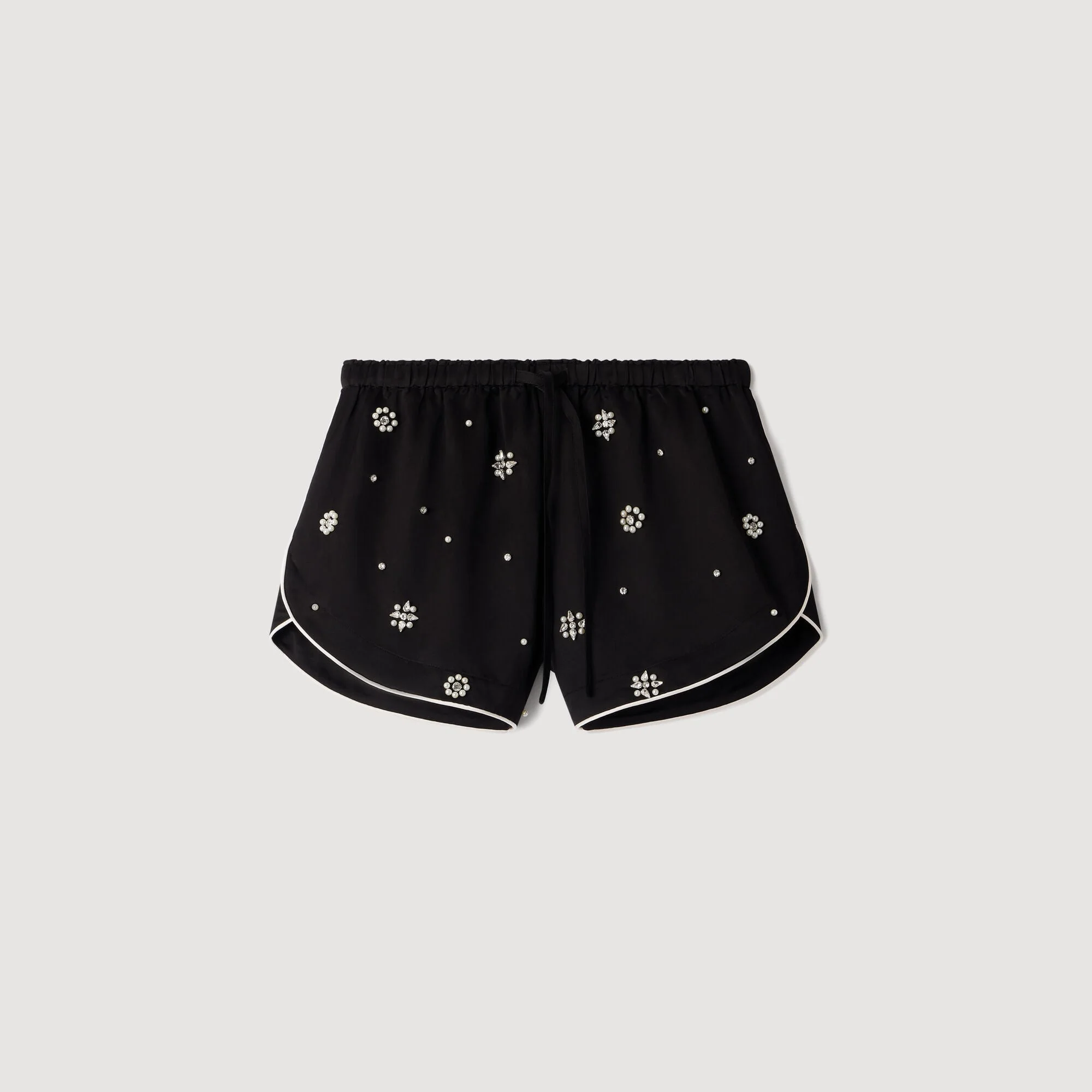 BEADED AND RHINESTONE SHORTS - 1