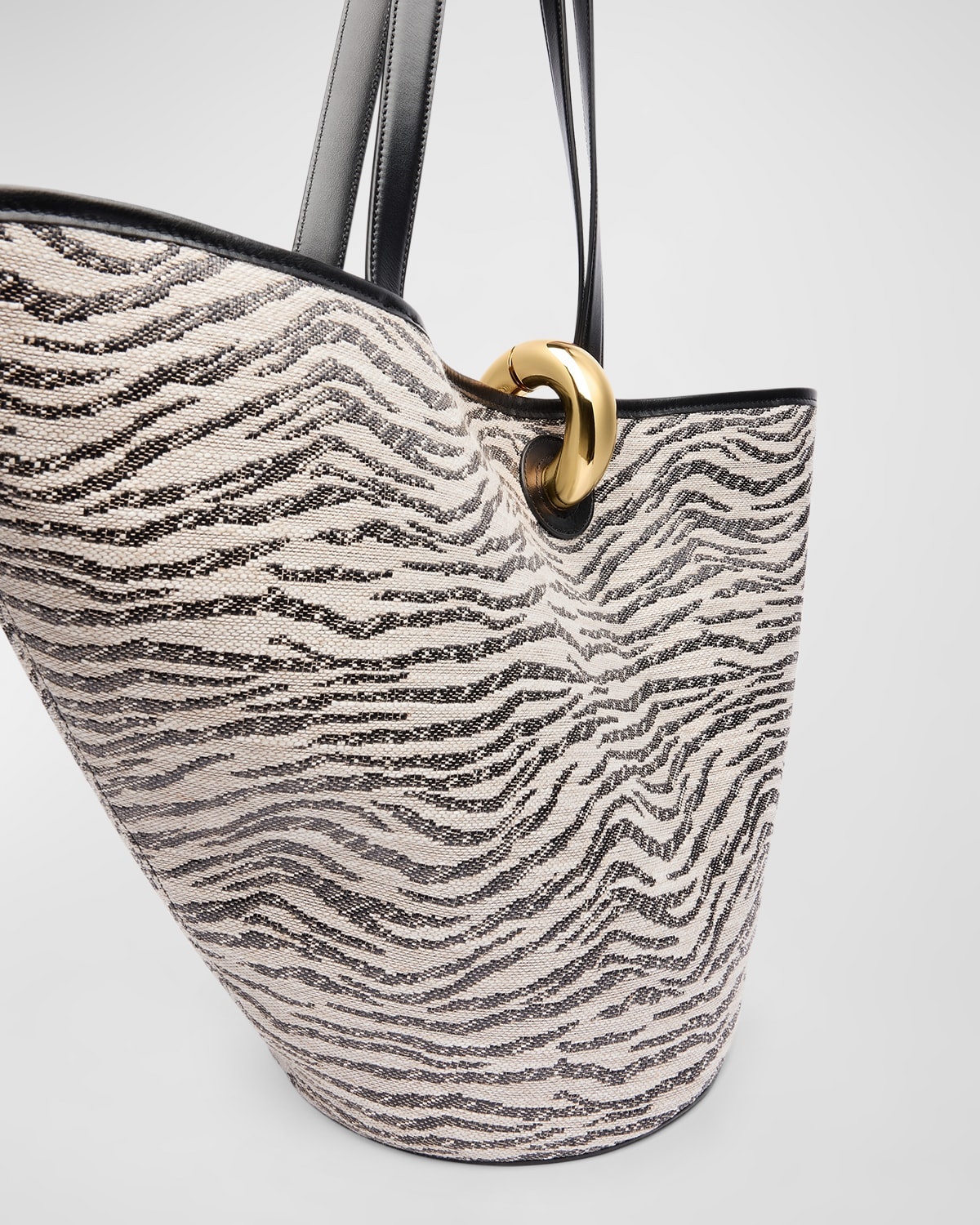 Le Bambola Zebra Canvas and Leather Shoulder Bag - 2