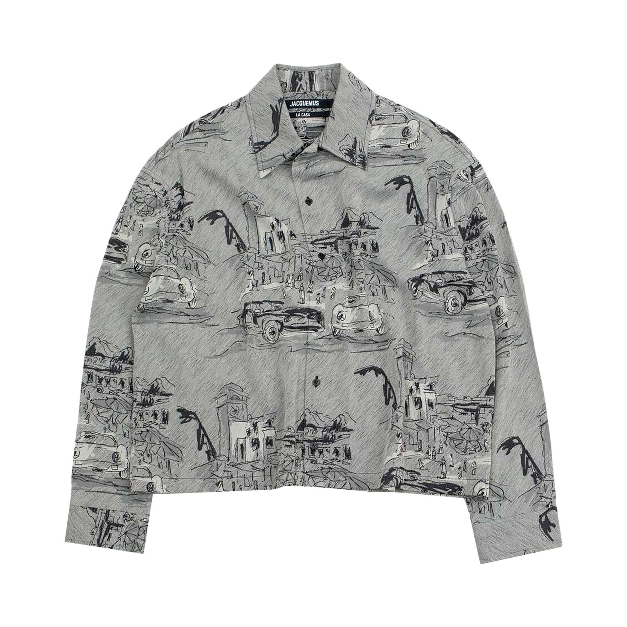 Jacquemus La Corto Long-Sleeve Shirt 'Jacquard Capri Cars/Grey' - 1