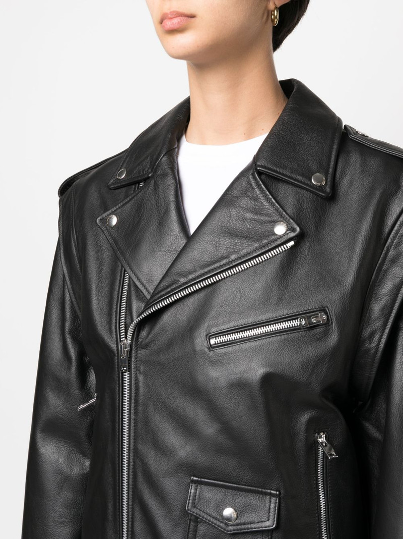 off-centre zip leather jacket 5