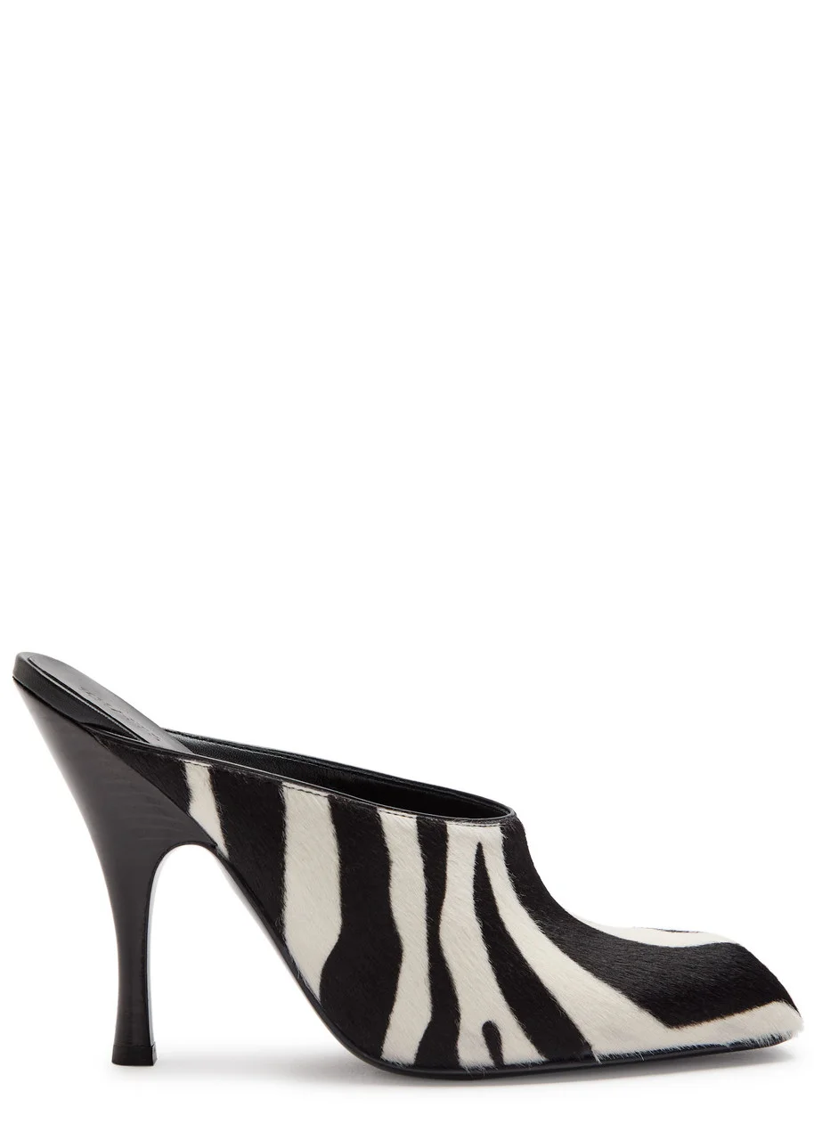 Khaite Colt 100 Zebra-print Calf Hair Mules - 1