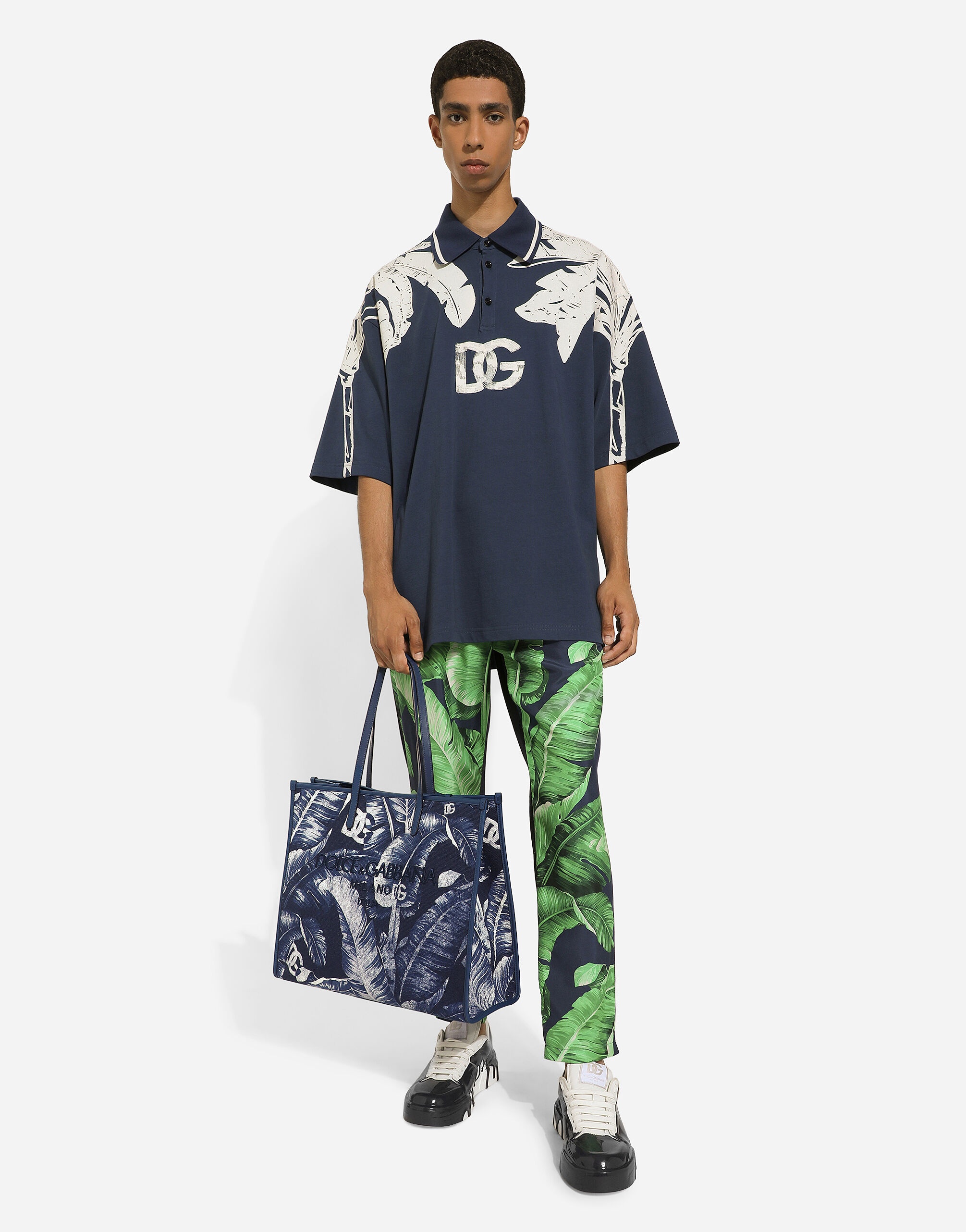 Large printed canvas shopper - 2