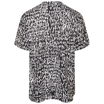 Comme des Garçons Homme Plus Graphic Text T-Shirt in Black / white outlook
