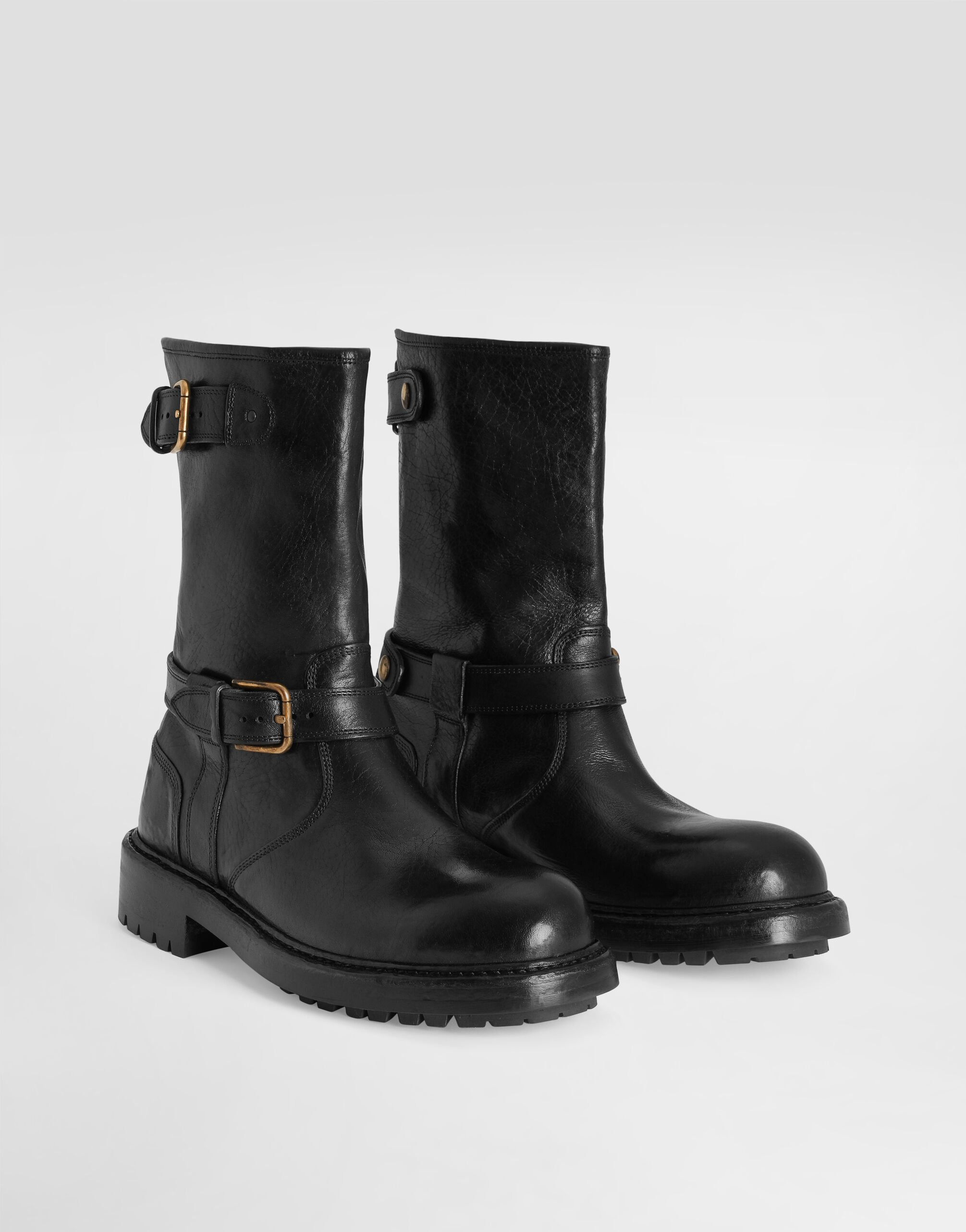 Leather biker boots - 2