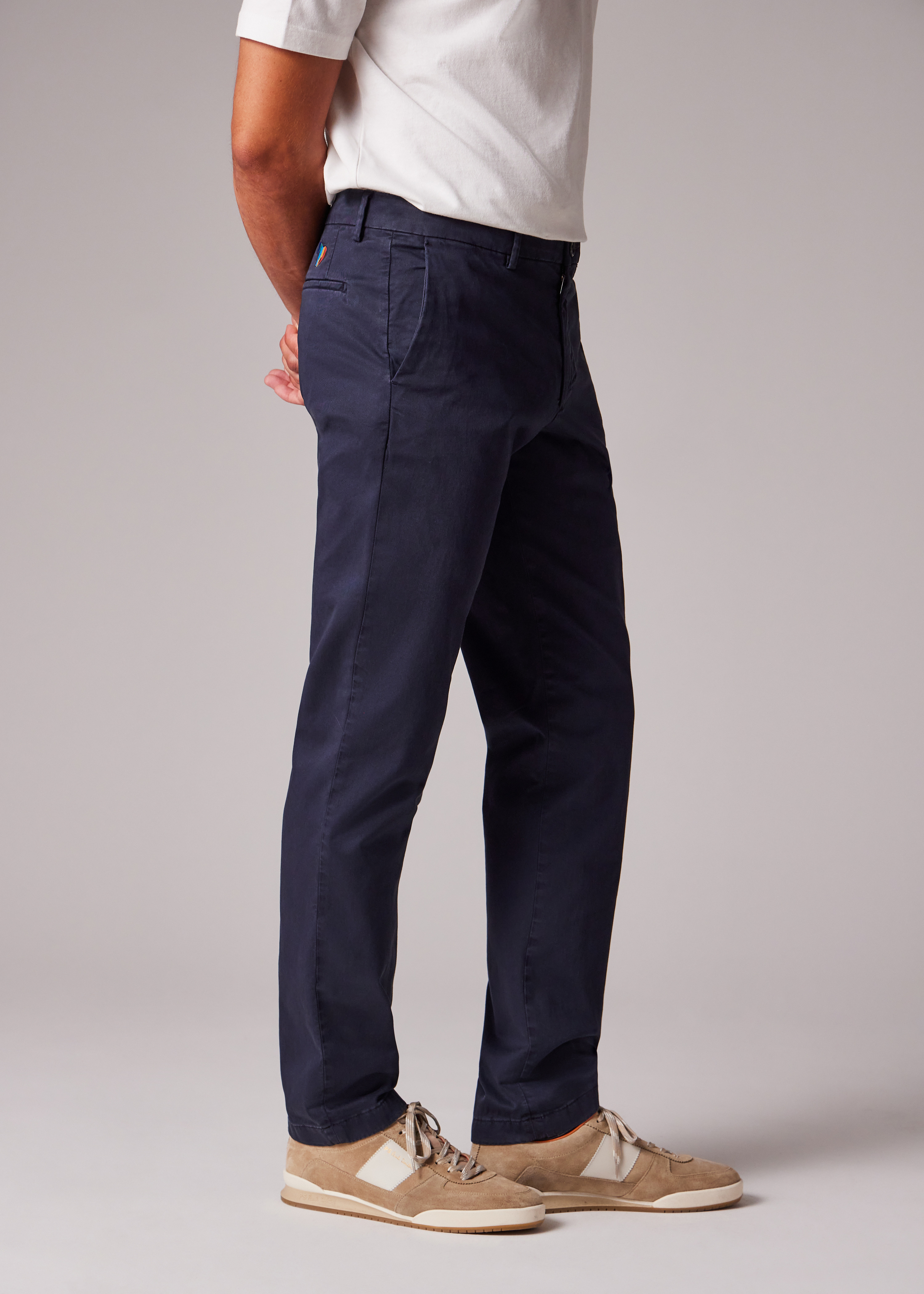 Mid-Fit Navy Garment-Dyed 'Broad Stripe Zebra' Chinos - 5